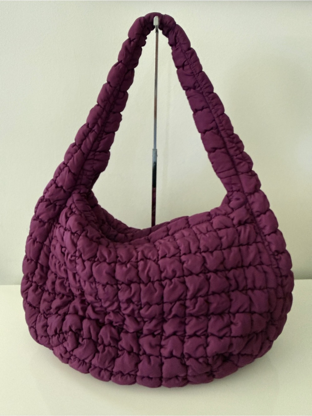 COS Oversized Quilted Crossbody Bag Handbag 100% Recycled Polyester Purple - Picture 10 of 12